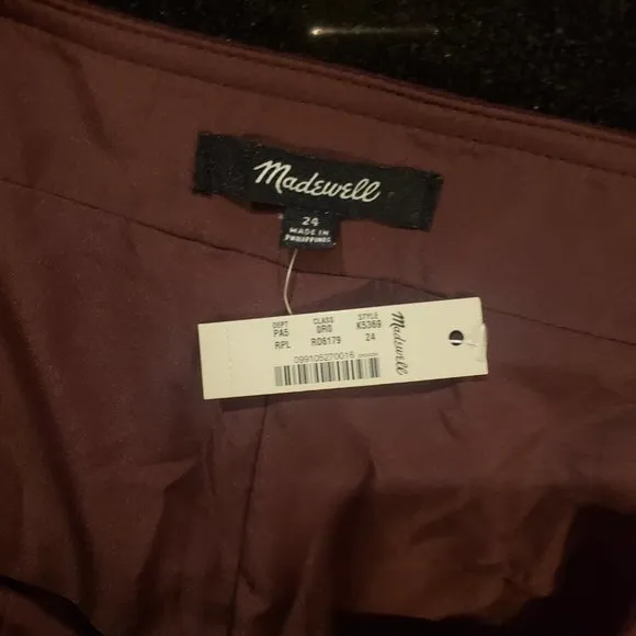 Madewell Burgundy Fireside Wool Mini Skirt Plus 24