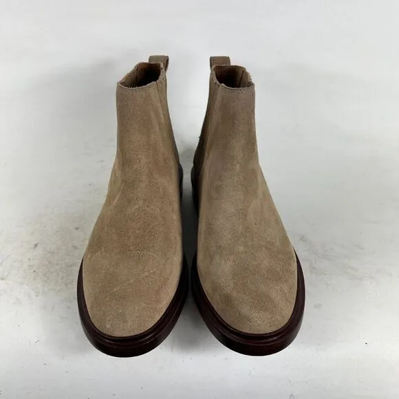 Madewell Chelsea Ankle Boots Women's 7 Camel Suede Pull-On Round Toe Comfort