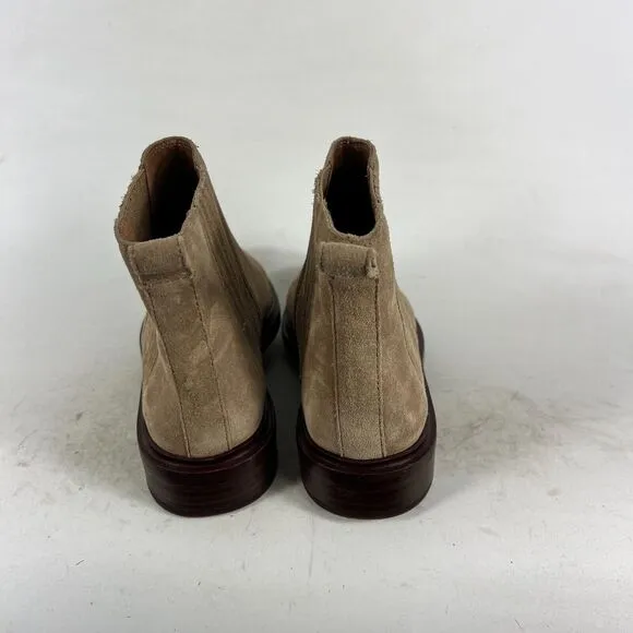 Madewell Chelsea Ankle Boots Women's 7 Camel Suede Pull-On Round Toe Comfort