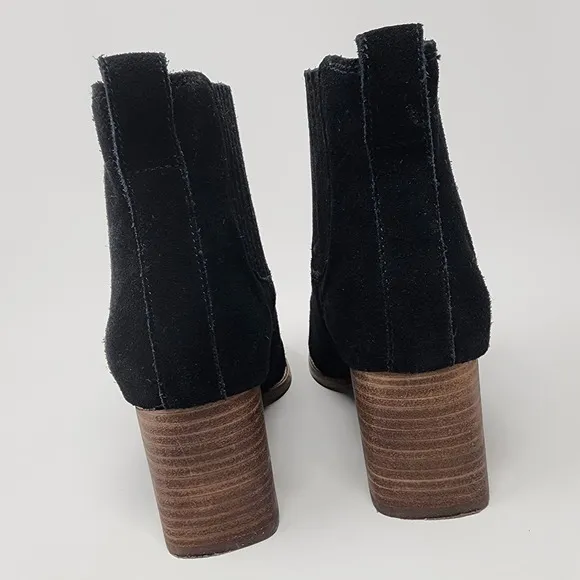 Madewell Chelsea Boot Women 8.5M The Kat Black Suede Block Heel Bootie AA763