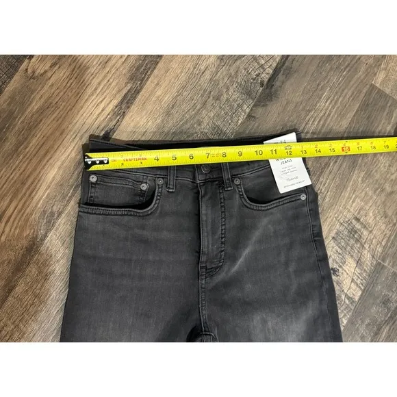 Madewell Flared Wide-Leg Crop Jeans Raw Hem Gray Wash Denim Size 26