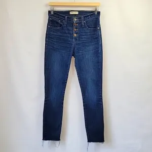 Madewell Jeans 9&quot; High Rise Button Fly Frayed Cuffs Size 27T