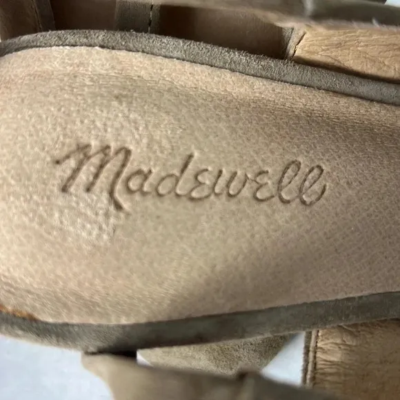 Madewell The April Ankle-Wrap Ballet Flat Suede Leather Round Toe Shoe Size 7.5
