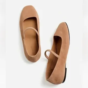 Madewell The Greta Ballet Flat Womens Sz 7.5 Beige Nude Mary Jane