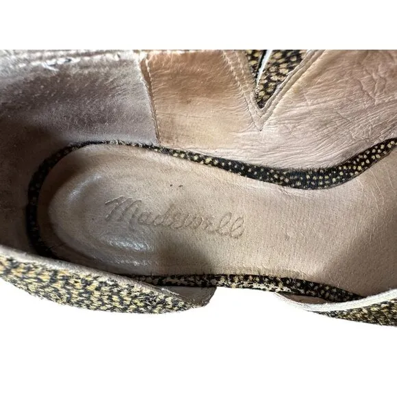Madewell The Lucie Shoes Spotted Calf Hair Womens 7 Leather D'Orsay Asymmetrical