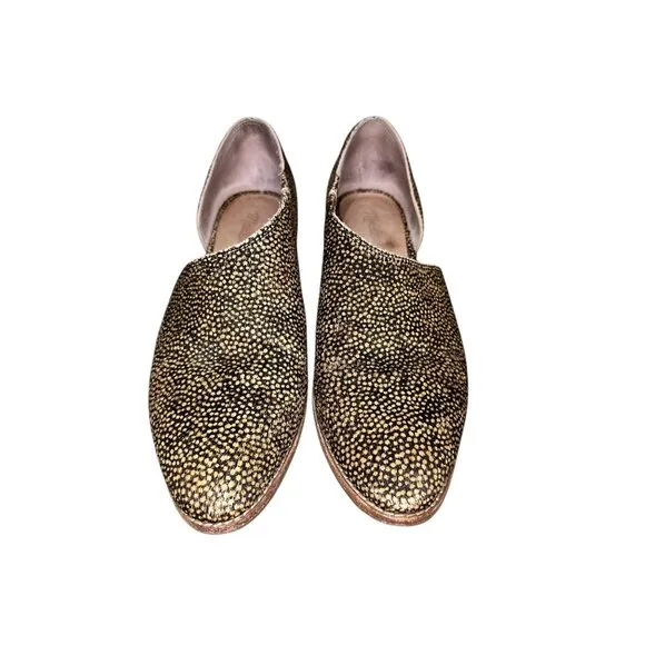 Madewell The Lucie Shoes Spotted Calf Hair Womens 7 Leather D'Orsay Asymmetrical