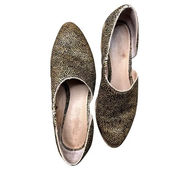 Madewell The Lucie Shoes Spotted Calf Hair Womens 7 Leather D'Orsay Asymmetrical