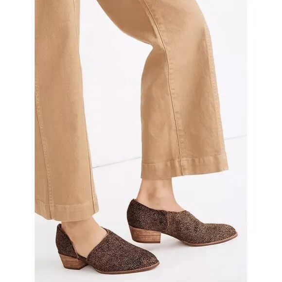 Madewell The Lucie Shoes Spotted Calf Hair Womens 7 Leather D'Orsay Asymmetrical