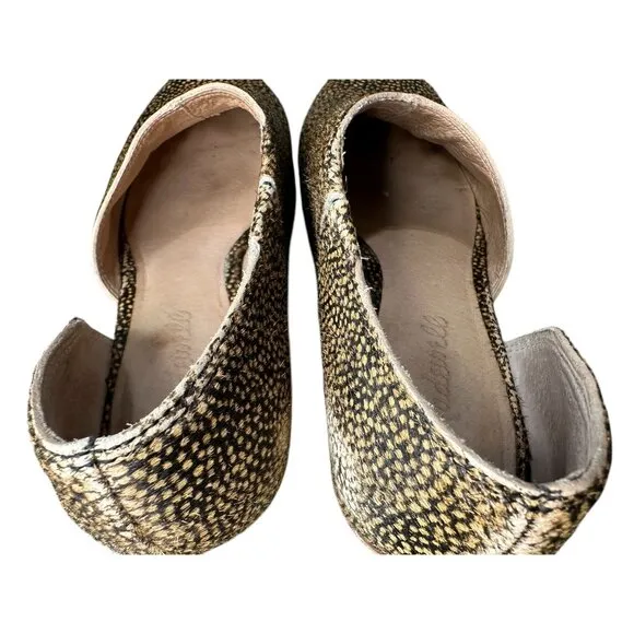 Madewell The Lucie Shoes Spotted Calf Hair Womens 7 Leather D'Orsay Asymmetrical