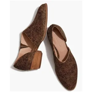 Madewell The Lucie Shoes Spotted Calf Hair Womens 7 Leather D'Orsay Asymmetrical