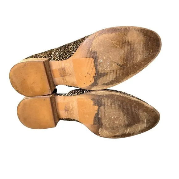Madewell The Lucie Shoes Spotted Calf Hair Womens 7 Leather D'Orsay Asymmetrical