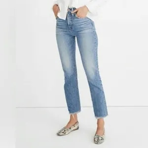 Madewell The Perfect Vintage Jean High Rise Raw Hem Crop Ankle Size 24
