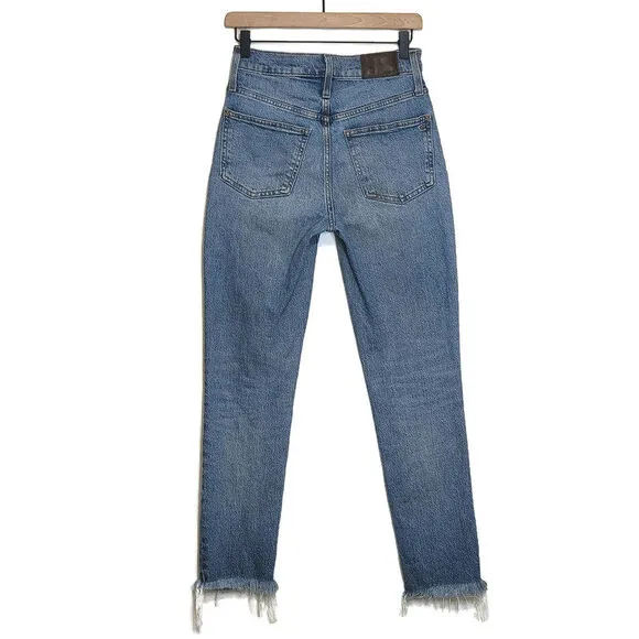Madewell The Perfect Vintage Jean High Rise Raw Hem Crop Ankle Size 24