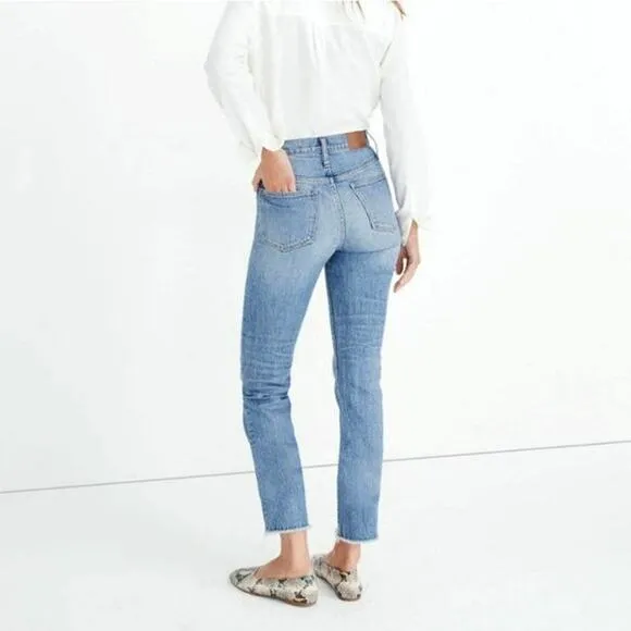Madewell The Perfect Vintage Jean High Rise Raw Hem Crop Ankle Size 24