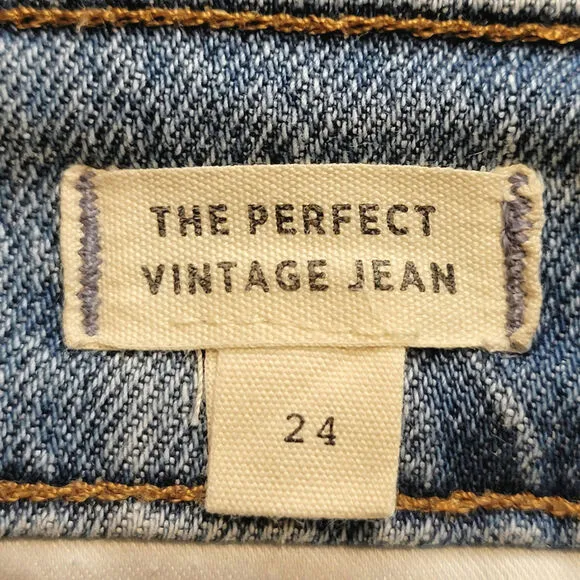 Madewell The Perfect Vintage Jean High Rise Raw Hem Crop Ankle Size 24