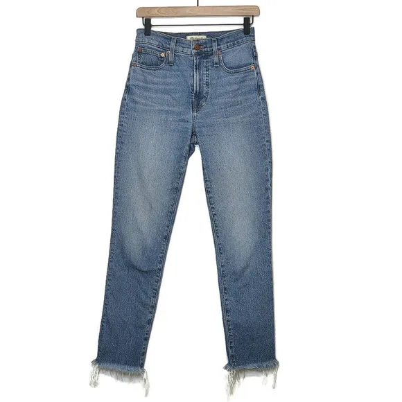 Madewell The Perfect Vintage Jean High Rise Raw Hem Crop Ankle Size 24
