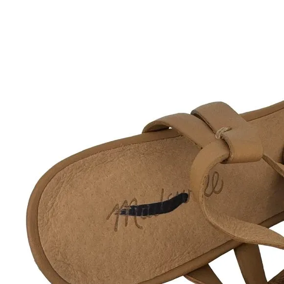 Madewell Women's The Loli Ankle-Strap Sandal in Tan Leather Size 9 NWOB