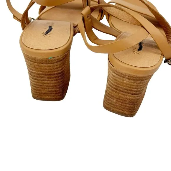 Madewell Women's The Loli Ankle-Strap Sandal in Tan Leather Size 9 NWOB