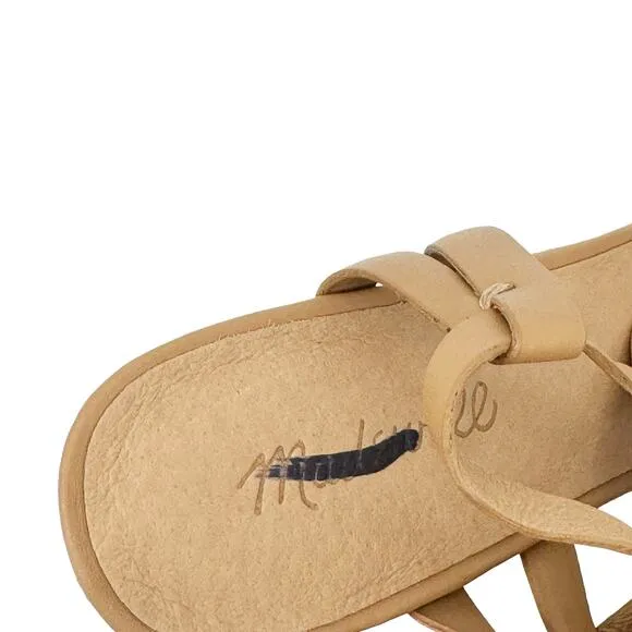 Madewell Women's The Loli Ankle-Strap Sandal in Tan Leather Size 9 NWOB