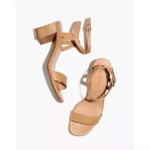 Madewell Women's The Loli Ankle-Strap Sandal in Tan Leather Size 9 NWOB