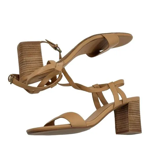 Madewell Women's The Loli Ankle-Strap Sandal in Tan Leather Size 9 NWOB