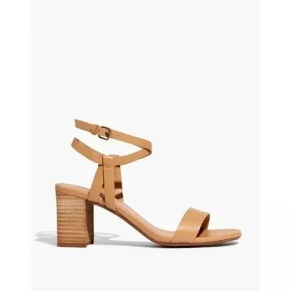 Madewell Women's The Loli Ankle-Strap Sandal in Tan Leather Size 9 NWOB