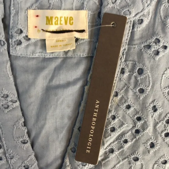 Maeve Harper Eyelet Tunic Light Blue  Dress Size XS