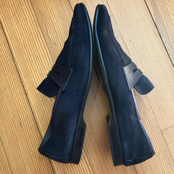Magnanni Black Suede Loafers Sz 11.