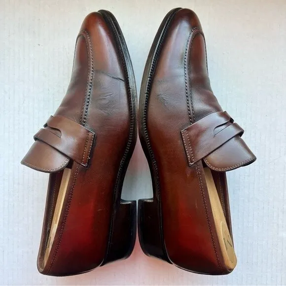 Magnanni Brown Leather Classic Penny Loafer Slip On Shoes Men’s Size 9 M 14658