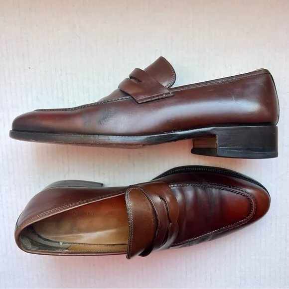 Magnanni Brown Leather Classic Penny Loafer Slip On Shoes Men’s Size 9 M 14658