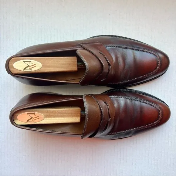 Magnanni Brown Leather Classic Penny Loafer Slip On Shoes Men’s Size 9 M 14658