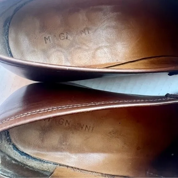 Magnanni Brown Leather Classic Penny Loafer Slip On Shoes Men’s Size 9 M 14658