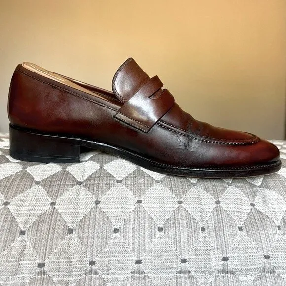 Magnanni Brown Leather Classic Penny Loafer Slip On Shoes Men’s Size 9 M 14658