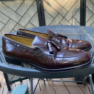 Magnanni Dress Shoes Men's 10 N Cordovan Oxblood Tassel Loafers Made in Spain