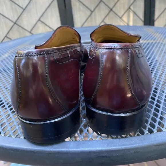 Magnanni Dress Shoes Men's 10 N Cordovan Oxblood Tassel Loafers Made in Spain