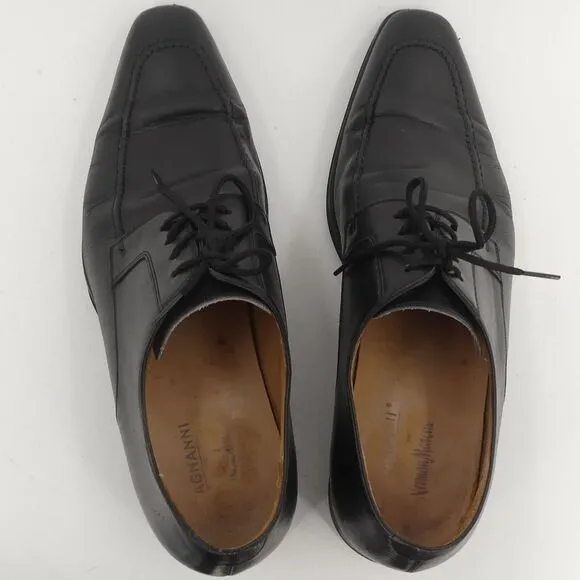 Magnanni‎ for Neiman Marcus Black Leather Lace Up Shoes Derby Men's 10