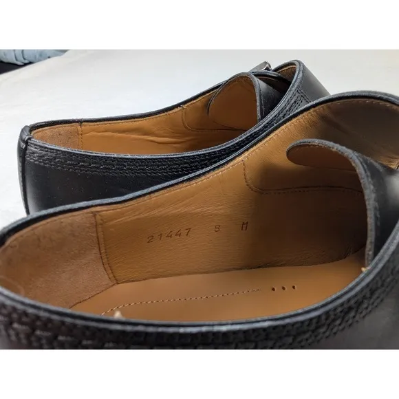 Magnanni Lennon Single Monk Strap Dress Shoes Mens 8M Black Leather 21447