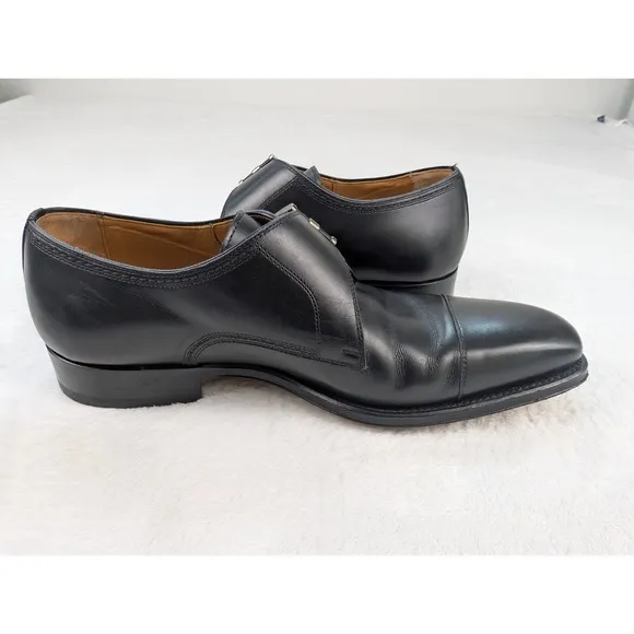 Magnanni Lennon Single Monk Strap Dress Shoes Mens 8M Black Leather 21447