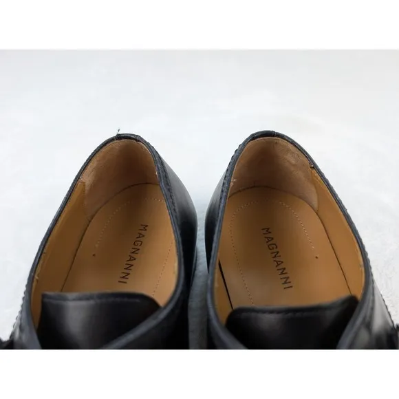 Magnanni Lennon Single Monk Strap Dress Shoes Mens 8M Black Leather 21447