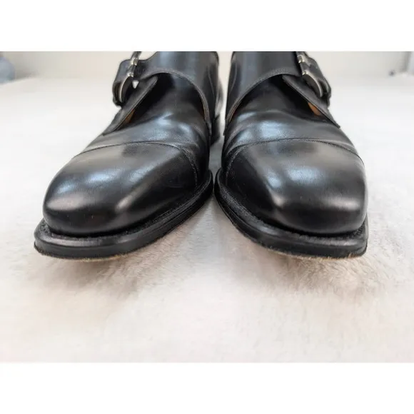 Magnanni Lennon Single Monk Strap Dress Shoes Mens 8M Black Leather 21447