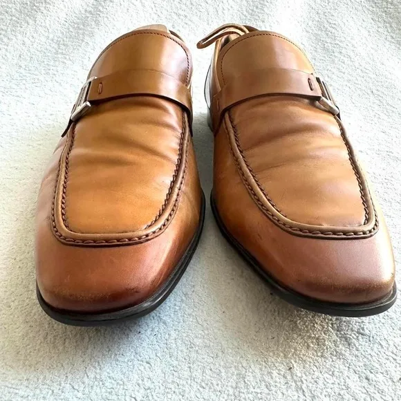 Magnanni 'Lino' Buckle Bit Loafer Shoes Brown Mens Size 8 M US MSRP $325