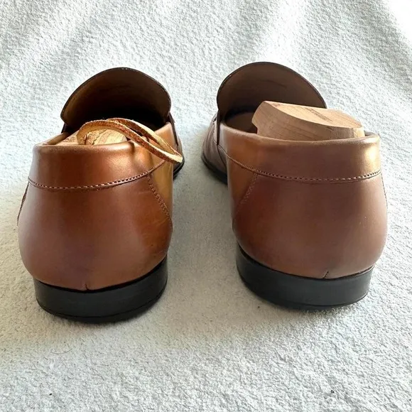 Magnanni 'Lino' Buckle Bit Loafer Shoes Brown Mens Size 8 M US MSRP $325