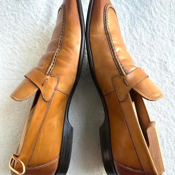 Magnanni 'Lino' Buckle Bit Loafer Shoes Brown Mens Size 8 M US MSRP $325