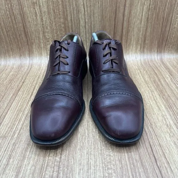 MAGNANNI Mahogany Cap Toe Lace Up Mens size 10.5 (4026) Dress Shoes