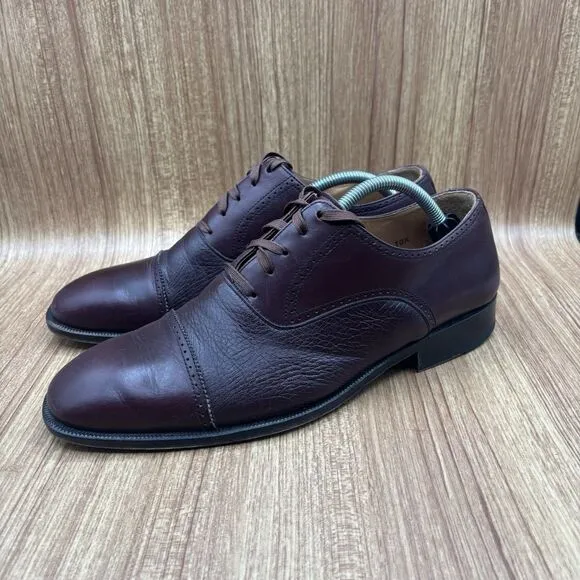 MAGNANNI Mahogany Cap Toe Lace Up Mens size 10.5 (4026) Dress Shoes