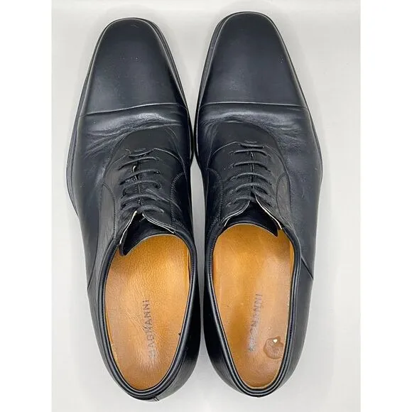 Magnanni Men's Federico Oxford Dress Shoes Black Leather US‎ 9.5 D Cap Toe