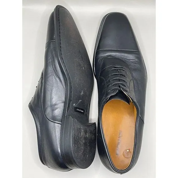 Magnanni Men's Federico Oxford Dress Shoes Black Leather US‎ 9.5 D Cap Toe