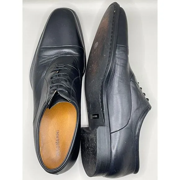 Magnanni Men's Federico Oxford Dress Shoes Black Leather US‎ 9.5 D Cap Toe