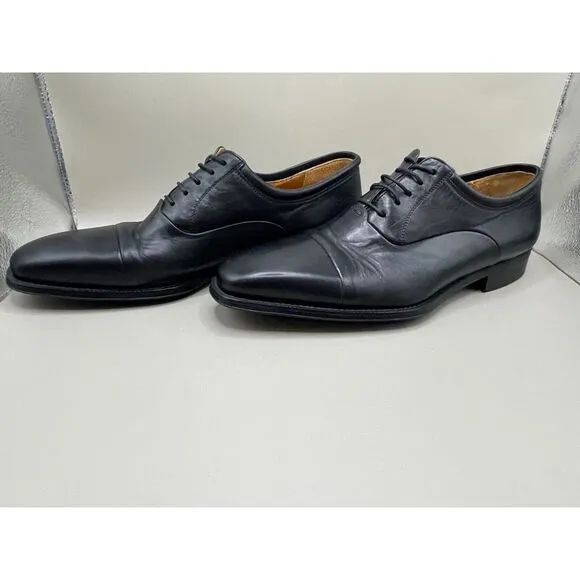Magnanni Men's Federico Oxford Dress Shoes Black Leather US‎ 9.5 D Cap Toe