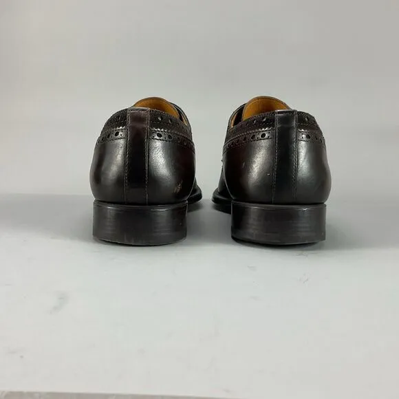 Magnanni Men’s Size 11.5 Brown Leather Wingtip Oxford Brogue Dress Shoes Lace Up